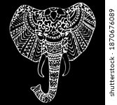 vector illustration  elephant... | Shutterstock .eps vector #1870676089