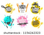 sketch style cooking lettering... | Shutterstock .eps vector #1156262323