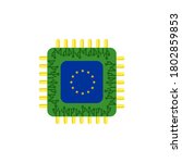 technology computer chip and eu ... | Shutterstock .eps vector #1802859853