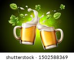 realistic lager beer glass... | Shutterstock .eps vector #1502588369