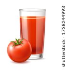 realistic tomato juice glass... | Shutterstock .eps vector #1738244993