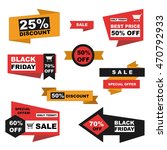 vector set of sale and  black... | Shutterstock .eps vector #470792933