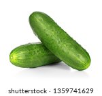 Two cucumbers on an isolated...