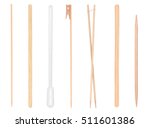 A collection of sticks, stirrers and toothpicks, and skewers canapes on an isolated white background