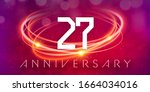 27 years anniversary logo... | Shutterstock .eps vector #1664034016