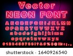 pink retro 80s neon font.... | Shutterstock .eps vector #1640926540