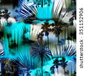 Blue Abstract Tropical Pattern...