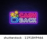cash back sign design template. ... | Shutterstock . vector #1191849466