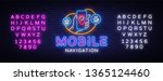 mobile navigation neon sign... | Shutterstock .eps vector #1365124460