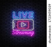 live streaming only neon text... | Shutterstock .eps vector #1723459039