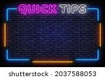 quick tips neon sign vector.... | Shutterstock .eps vector #2037588053