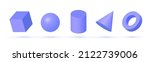 geometry 3d purple set on blue... | Shutterstock .eps vector #2122739006