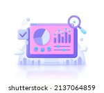 3d analysis for web page design.... | Shutterstock .eps vector #2137064859