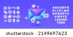 email 3d neon in 3d style on... | Shutterstock .eps vector #2149697623