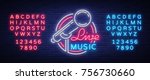 live musical vector neon logo ... | Shutterstock .eps vector #756730660