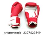 Small photo of Lake Forest, California - USA - July 5, 2023: Trideer 12oz Red Boxing Gloves. Women's 12 oz Pro Grade Boxing Gloves. Boxing Gloves for Kickboxing, Gel Sparring, Training Gloves, Fight Glove, and more