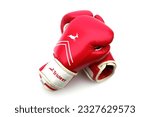 Small photo of Lake Forest, California - USA - July 5, 2023: Trideer 12oz Red Boxing Gloves. Women's 12 oz Pro Grade Boxing Gloves. Boxing Gloves for Kickboxing, Gel Sparring, Training Gloves, Fight Glove, and more