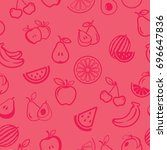 pictograph of fruits pattern... | Shutterstock .eps vector #696647836