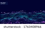 layer big data binary flux.... | Shutterstock .eps vector #1763408966