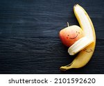 Banana and apple  smilies  lie...