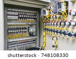 Small photo of Electric control panel enclosure for power and distribution electricity. Uninterrupted, electrical voltage.