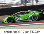Small photo of Scarperia, 29 September 2023: Lamborghini Huracan Evo 2 of team Vsr drive by Llarena Mateo and Moulin Baptiste in action during practice of Italian Championship at Mugello Circuit. Italy.