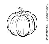 hand drawn pumpkin sketch. ripe ... | Shutterstock .eps vector #1705948543