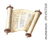 Open Torah Scroll With The Text ...