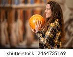 Woman holding a bowling ball