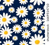 daisy seamless pattern on dark... | Shutterstock .eps vector #1669514710