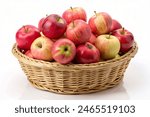 Apples  basket isolated on...