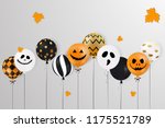 happy halloween. scary air... | Shutterstock .eps vector #1175521789