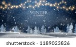  winter is coming. snowy night... | Shutterstock .eps vector #1189023826