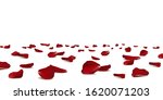 falling red rose petals... | Shutterstock .eps vector #1620071203
