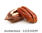 Pecan Nuts On A White Background