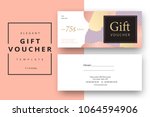 trendy abstract gift voucher... | Shutterstock .eps vector #1064594906