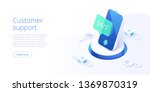 24 7 service concept or call... | Shutterstock .eps vector #1369870319