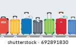 Different Colorful Luggage Bag. ...