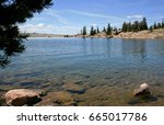 View from lake shore at Eleven Mile Reservoir in Colorado