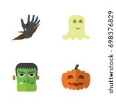 flat icon halloween set of... | Shutterstock .eps vector #698376829