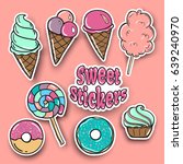 Sweet Stickers Food Badges Set  ...