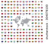 world flags all vector color... | Shutterstock .eps vector #304078100