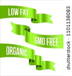 green ribbons with low fat  gmo ... | Shutterstock .eps vector #1101138083