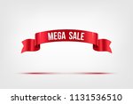 mega sale text on red ribbon... | Shutterstock .eps vector #1131536510