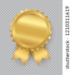 golden seal with ribbons... | Shutterstock .eps vector #1210311619