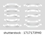white ribbons set. vector... | Shutterstock .eps vector #1717173940