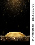 golden award round podium with... | Shutterstock .eps vector #1816321799