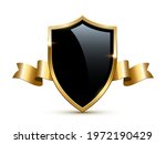 glass shield with golden frame... | Shutterstock .eps vector #1972190429