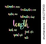 length. hand written formula of ... | Shutterstock .eps vector #481273933