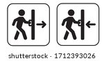 push and pull door sign. | Shutterstock .eps vector #1712393026